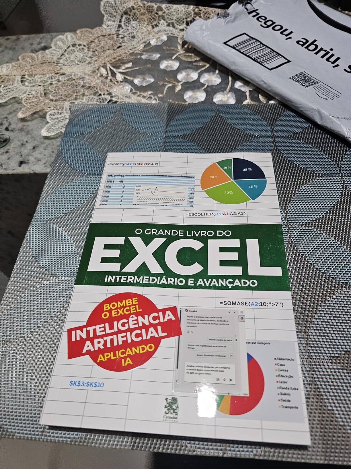 Livro do Excel recém-chegado pelos Correios